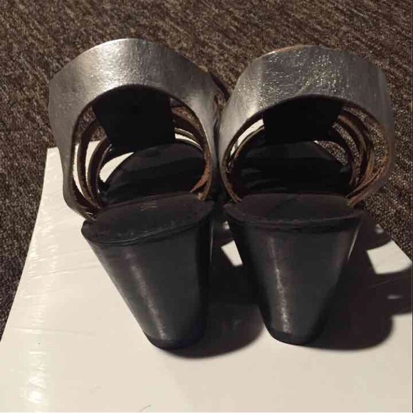 Matisse Black Silver Lace Up Wedge Shoe - Picture 3 of 4